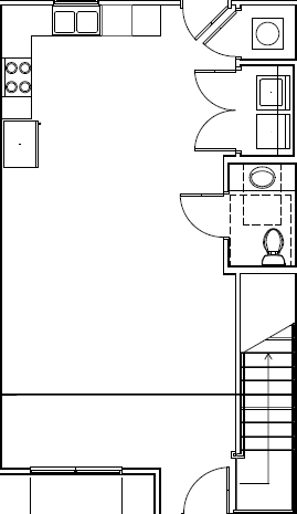 Floor plan for 3 beds, 2 baths